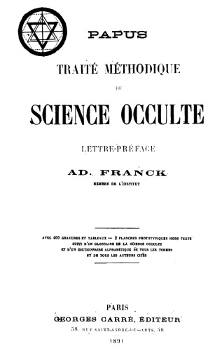 Traité méthodique de science occulte