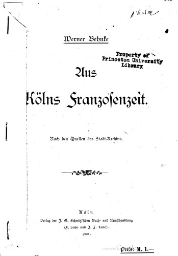 Aus Kölns Franzosenzeit