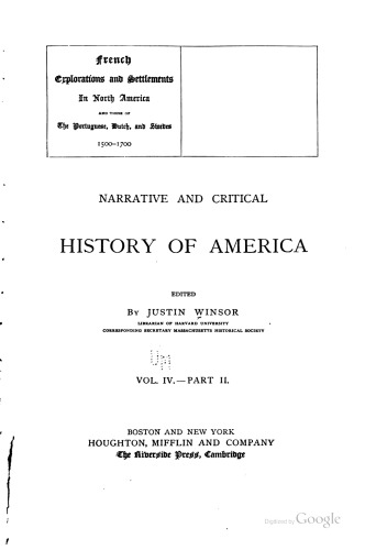 Narrative and Critical History of America
