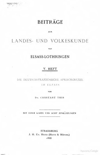 Die deutsch-französische Sprachgrenze im Elsass