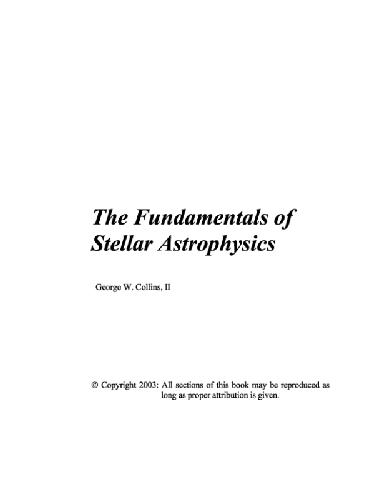 Fundamentals of Stellar Astrophysics