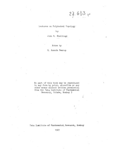 Lectures on Polyhedral Topology
