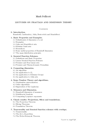 Lectures on Factals and Dimension Theory