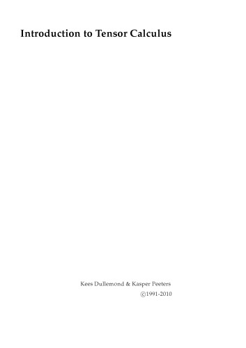 Introduction to Tensor Calculus
