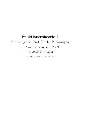 Funktionentheorie 2