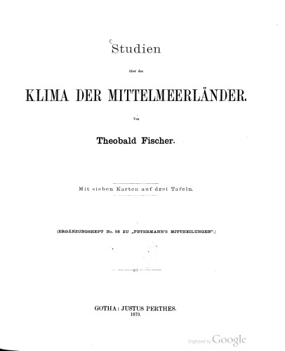 Studien über das Klima der Mittelmeerländer