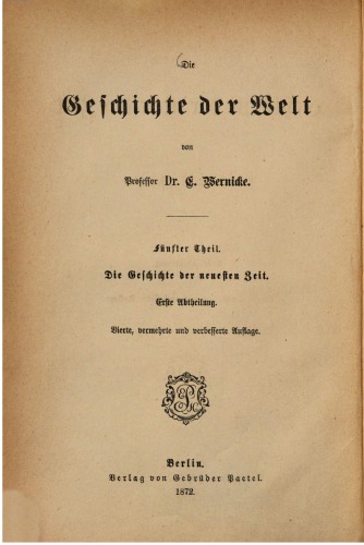 Die Geschichte der neuesten Zeit