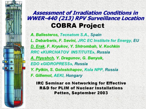 Irradiation Conditions in WWER-440 [COBRA Proj] (presentation slides)