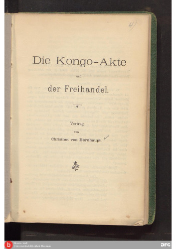 Die Kongo-Akte der Freihandel