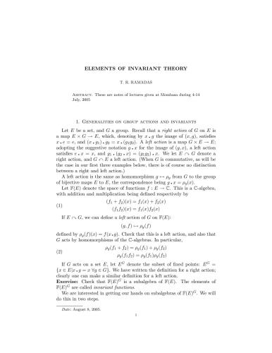 East African Summer School in Representation Theory with connections to Geometry and Combinatorics (July 4-16, 2005, Kenya): the basics of the combinatorics of tableaux, symmetric functions as well as lectures on polynomial invariants and coinvariants