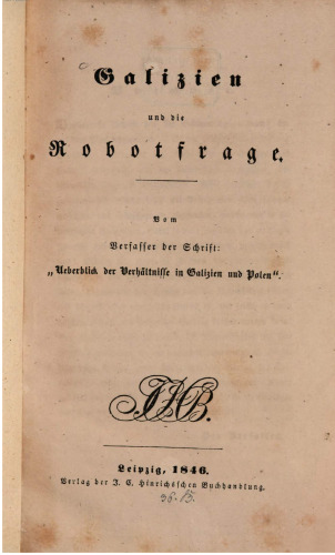 Galizien und die Robotfrage