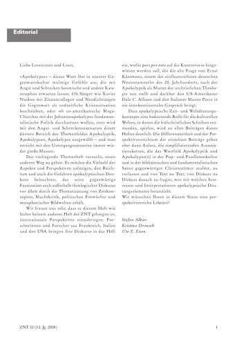 Zeitschrift für Neues Testament (ZNT). Heft 22