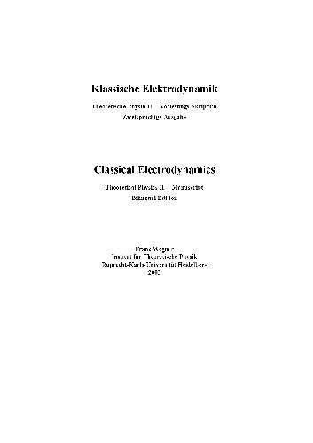 Classical electrodynamics - Klassische Elektrodynamik