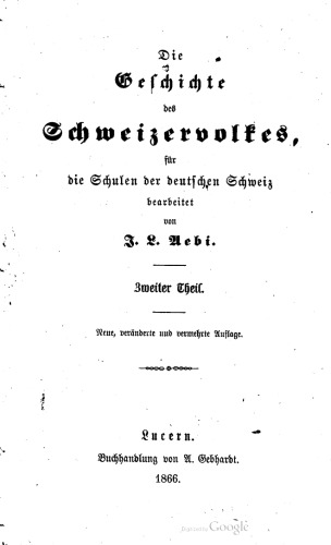Geschichte des Schweizervolkes nach A. Daguet für die Schulen der deutschen Schweiz