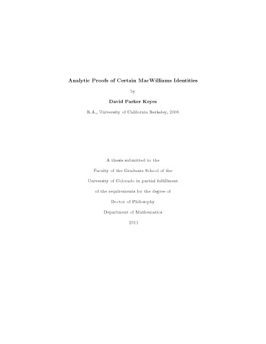 Analytic Proofs of Certain MacWilliams Identities