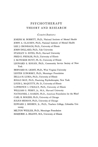 Psychotherapy, theory and research