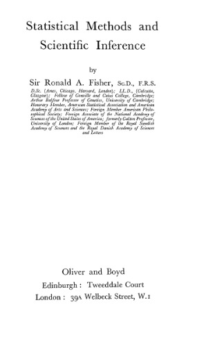 Statistical Methods and Scientific Inference