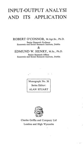 Input-output analysis and its applictions