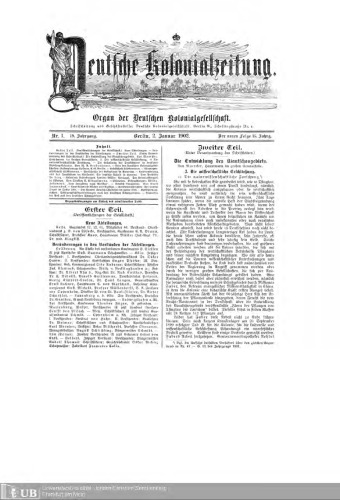 Deutsche Kolonialzeitung. Organ der Deutschen Kolonialgesellschaft