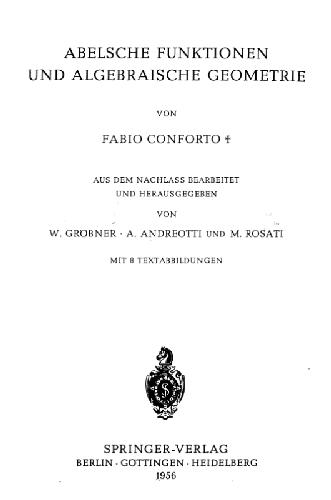 Abelsche Funktionen und algebraische Geometrie