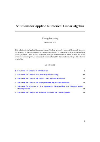Solutions for Applied Numerical Linear Algebra (James Demmel)
