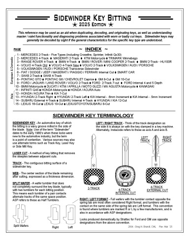 Sidewinder Key Bitting 2025 Edition