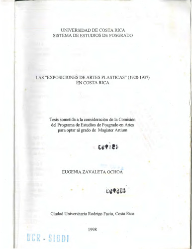 Las "Exposiciones de Artes Plásticas" (1928-1937) en Costa Rica