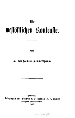 Die westöstlichen Kontraste