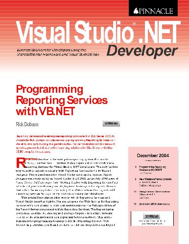 Visual Studio® .NET Developer