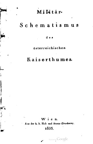Militär-Schematismus des österreichischen Kaisertums