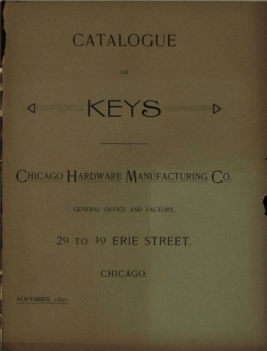 Catalogue of Keys