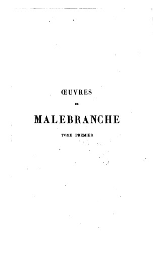 Entretiens sur la Metaphysique