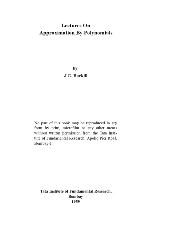 Lectures on approximation by polynomials