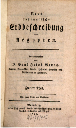Neue systematische Erdbeschreibung von Ägypten