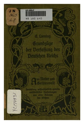 Grundzüge der Verfassung des Deutschen Reichs. Sechs Vorträge
