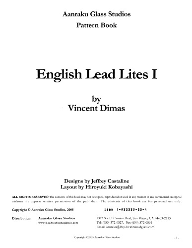 English Lead Lites I. Volume 1 (Stained glass pattern book)
