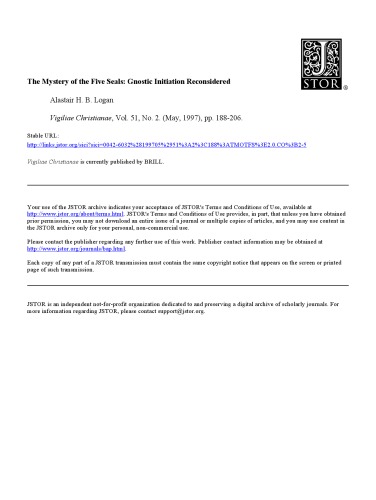 Mystery of the Five Seals: Gnostic Initiation Reconsidered