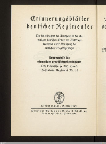 Das Infanterie-Regiment von Grolman (1. Posensches) Nr. 18 im Weltkriege