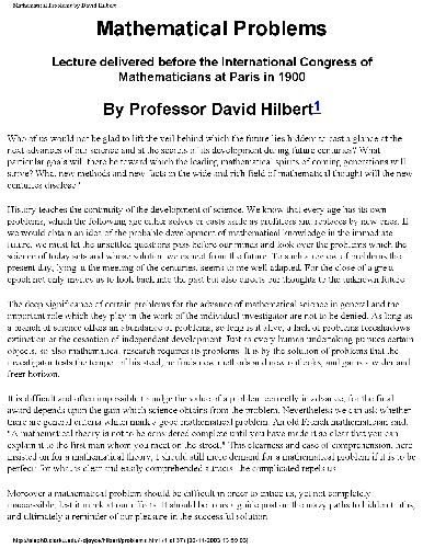 Mathematical Problems