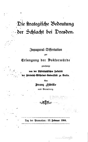 Die strategische Bedeutung der Schlacht bei Dresden
