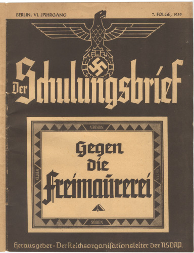 NSDAP Schulungsbrief 1939_01 „Mutter oder Genossin: Familie oder Kollektiv - Programmpunkt 21, 2. Heft“