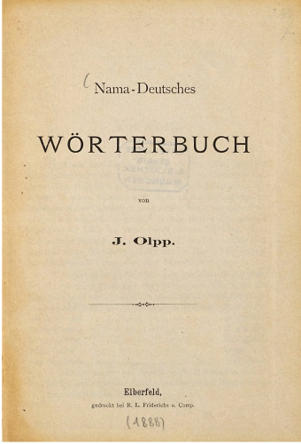 Nama-Deutsches Wörterbuch