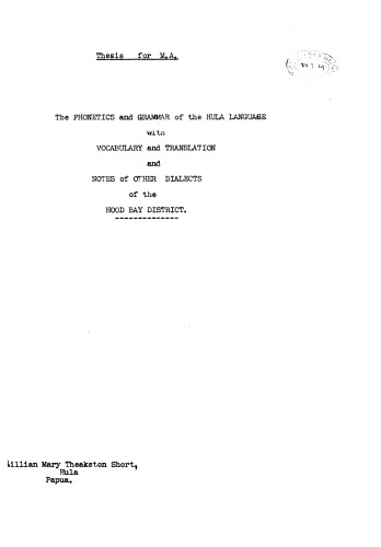 The Phonetics and Grammar of the Hula Language