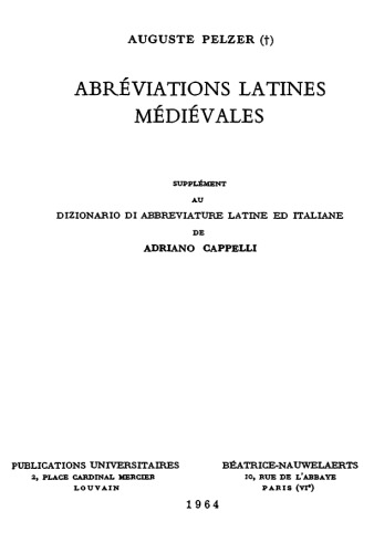 Abréviations latines médiévales