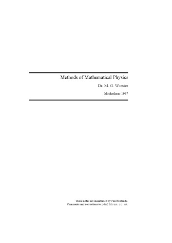 Methods of Mathematical Physics