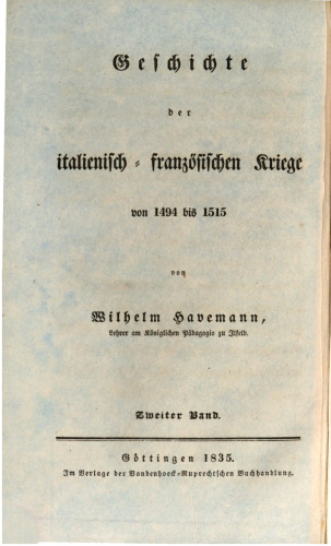 Geschichte der italienisch-französischen Kriege von 1494 bis 1515