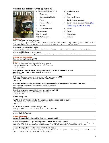 Nature (Vol. 435, No. 7041, 26 May 2005)