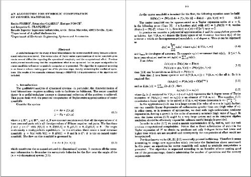 Symbolic computation of center manifolds
