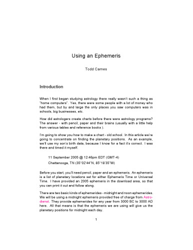 How to Use an Ephemeris