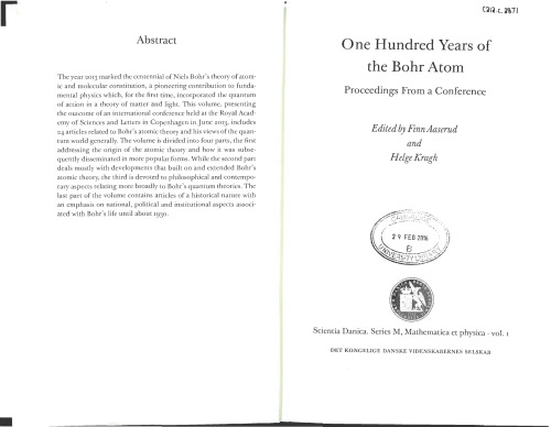 One Hundred Years of the Bohr Atom